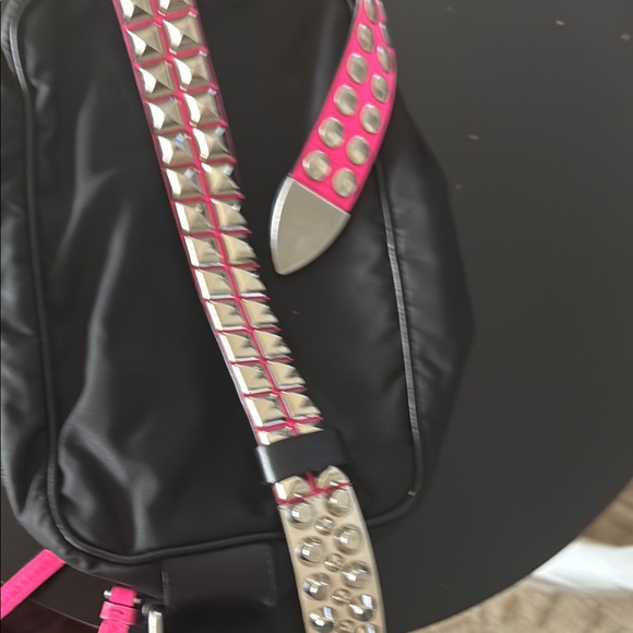 Prada Black Crossbody Nylon Studded Vela Shoulder Bag - Picture 7 of 9